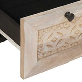 Bedside Cabinet Beige 50 x 33 x 62 cm Solid Acacia wood 4018126