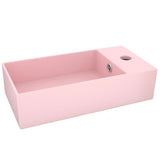Bathroom Sink with Overflow Ceramic Matt Pink 146988