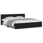 ZNTS Bed Frame with LED without Mattress Black 200x200 cm 3207582