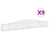 Arched Gabion Baskets 9 pcs 400x30x40/60 cm Galvanised Iron 3145794