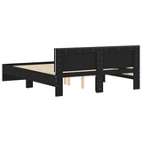 Bed Frame with LED without Mattress Black 150x200 cm King Size 3207603