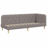 Corner Bed Frame with Headboard Taupe 80 x 200 cm Fabric 42016558