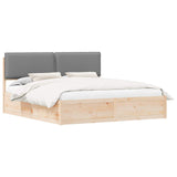 Bed Frame with Upholstered Headboard Light Grey 200 x 200 cm 3398104