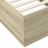Bed Frame with LED without Mattress Sonoma Oak 90x190 cm Single 3209662