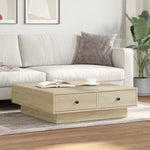 ZNTS Coffee Table Sonoma Oak 90x90x28 cm Engineered Wood 848089