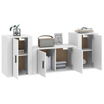 3 Piece TV Cabinet Set White Engineered Wood 3188502