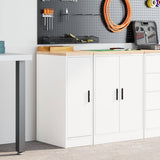 Garage Storage Cabinet White 30x51x85 cm Solid Wood Pine 860553