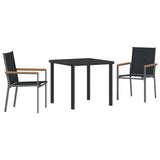 Garden Dining Set 3 pcs Black Powder-coated Steel 3379086