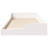 Bed Frame White 90 x 220 cm Solid Pine Wood 873413