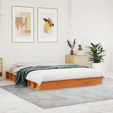 Bed Frame without Mattress Wax Brown 150x200 cm King Size Solid Wood Pine 844427