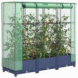 Raised Bed with Greenhouse Cover Rattan Look 120x40x123 cm 4015825