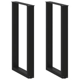 ZNTS Coffee Table Legs U-Shaped 2 pcs Black 40x cm Steel 4013216