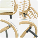 Garden Dining Set 3 pcs Brown and Black and Cream 42010359