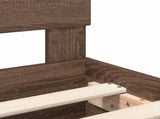Bed Frame with Headboard Brown Oak 120 x 123 cm Engineered Wood 3408885