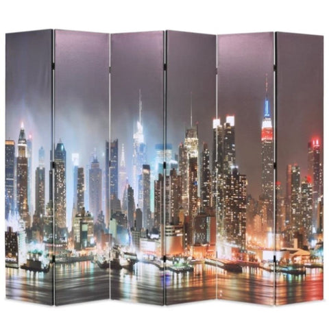 Folding Room Divider 228x170 cm New York by Night 245864