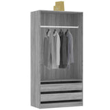 Wardrobe Grey Sonoma 100x50x200 cm Engineered Wood 815346