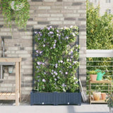 Garden Planter 2 pcs Grey 80 x 40 x 126 cm Plastic 42002873
