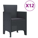 Garden Dining Set 13 pcs Anthracite Polt rattan 3378775