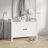 ZNTS Hall Bench White 80x40x60 cm Solid Wood Pine 821780