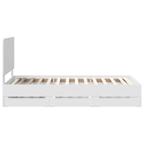 Bed Frame with Drawer White 100 x 200 cm Engineer Wood 3412623