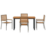 Garden Dining Set 5 pcs Grey Solid Acacia Wood 3365455