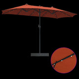 Garden Parasol Terracotta 385 x 209 x 244 cm Polyester 42003288