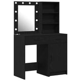 Dressing Table Set with Drawer 2 pcs Black Oak Engineered Wood 3334273