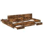 Storage Bed Frame Smoked oak 200 x 200 cm Engineered wood 3335265