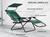Zero Gravity Lounger Chair Set of 2, Folding Reclining Patio Chair with Shade Cover, Padded Seat, T3398P317535