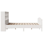 ZNTS Bookcase Bed without Mattress White 160x200cm Solid Wood Pine 3323099
