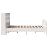 ZNTS Bookcase Bed without Mattress White 160x200cm Solid Wood Pine 3323099