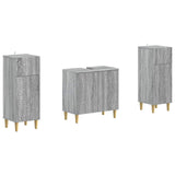 2 Piece Bathroom Cabinet Set DELFT Grey Sonoma Engineered Wood 3418032