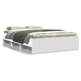 Bed Frame White Engineered wood Double bed size Bed Frame 3295653