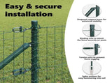 Ground Spike Fence Post 7 pcs Green Powder-Coated Steel 42004236