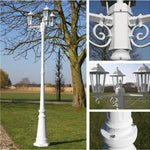 ZNTS Garden Light Post 3-arms 215 cm White Aluminium 40245