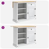 Kitchen Trolley 2 pcs White and Honey Wax 112 x 70 x 91.5 cm 3425387