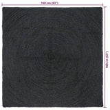 Area Rugs Dark Grey 160 x 160 cm Jute 42010564
