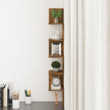 Wall Corner Shelf Smoked Oak 20x20x127.5 cm Engineered Wood 815210