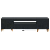 LED TV Cabinet Black Engineered Wood 896246