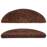 Stair Mats 10 pcs 56x17x3 cm Brown Half Round 149789