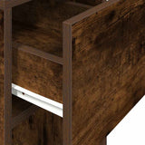 Computer Tower Stand with Drawer Smoked Oak 30x44x74 cm 858735