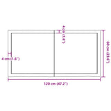 Bathroom Countertop Dark Brown 120x60x cm Treated Solid Wood 3156240