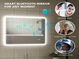 80 x 60cm LED Bathroom Mirror, with Bluetooth - Silver Tone T3398P343306