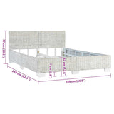 Bed Frame without Mattress Grey Natural Rattan 160x200 cm 283092