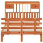 ZNTS Bookcase Bed without Mattress Wax Brown 135x190 cm Double Solid Wood Pine 3322809