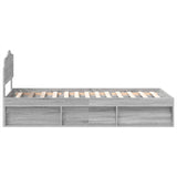 Bed Frame Grey Sonoma 75 x 190 cm Solid Pine Wood 3412966