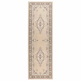 Runner Rug FLORNES Woven Ecru 80 x 400 cm PP 7 mm 42057518