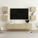 6 Piece TV Cabinet Set Sonoma Oak Engineered Wood 3078977