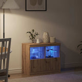 LED Sideboard Brown 81 x 37 x 66.5 cm Engineered Wood 863031