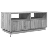 Coffee Table with LED Lights Grey Sonoma 90x49x40 cm 839838